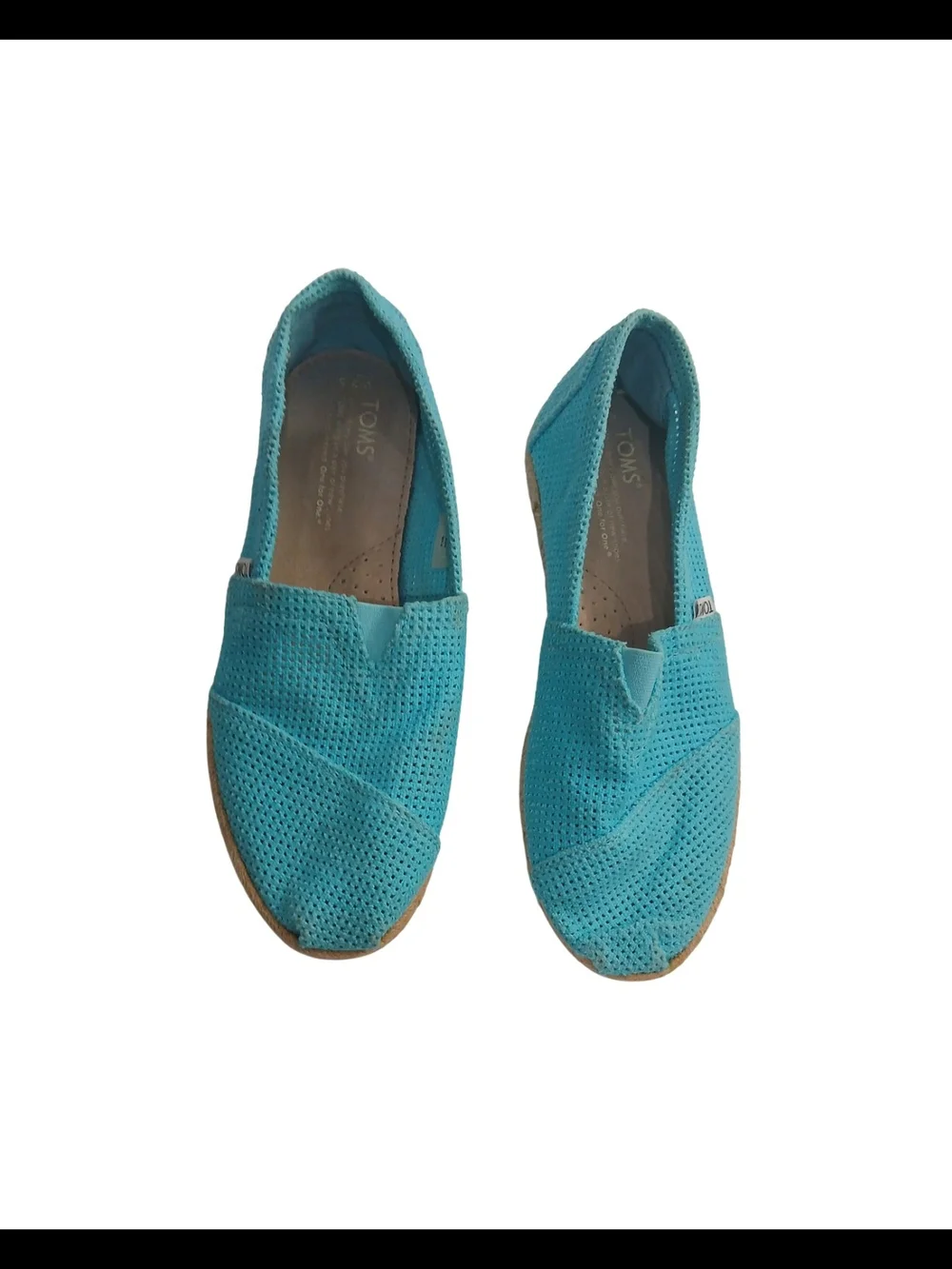 Toms Women's Perforated Slip-On Flats in Turquoise